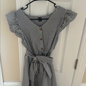SHEIN Navy and White Striped Dress